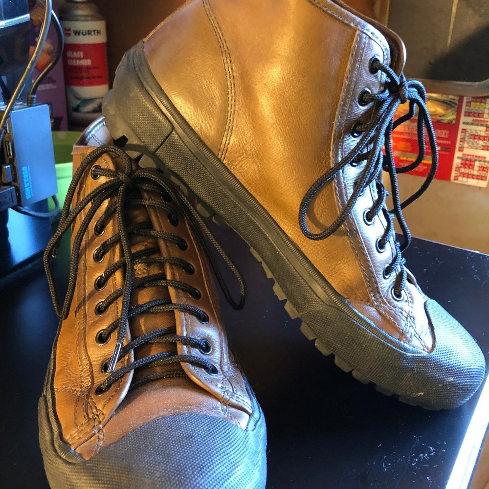 FRYE LEATHER BOOTS RYAN LUG MIDLACE BROWN frye